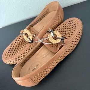 Brioso Presley Leather Loafers Ornamented Brown Flats Slip On Arch Support